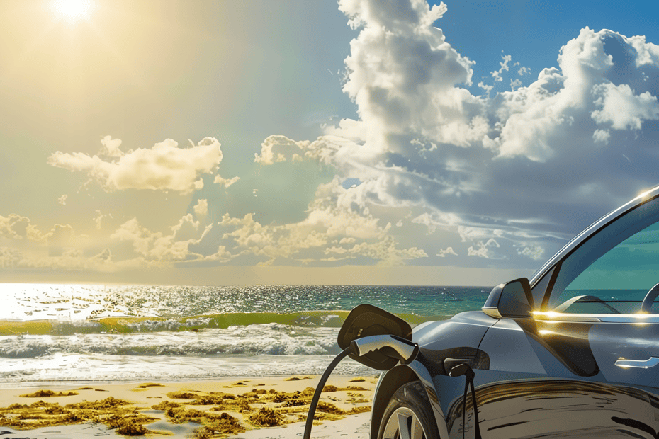 Car at the beach